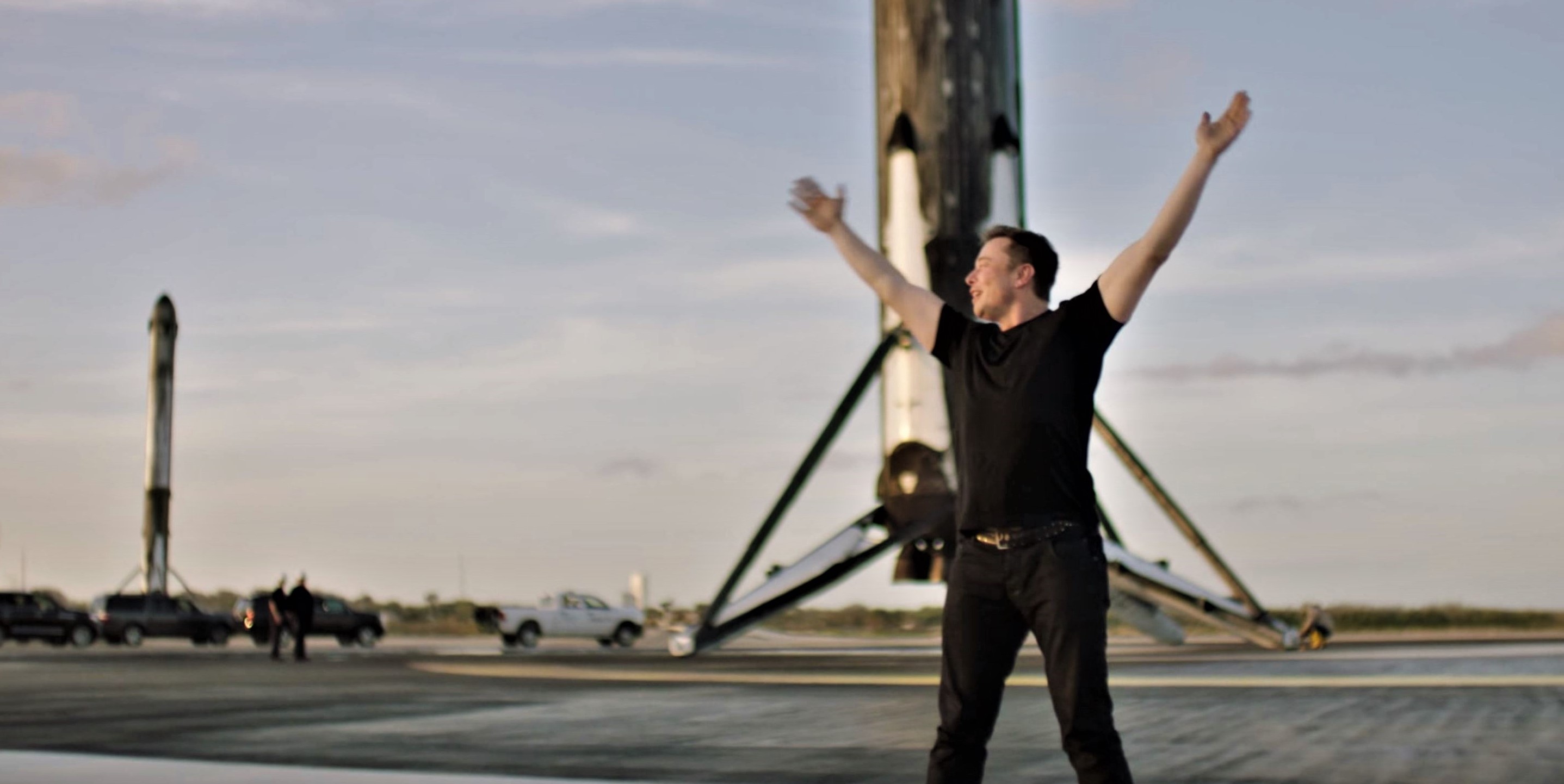 Falcon Heavy And Elon Musk At LZ 1 SpaceX National Geographic 1 Edit