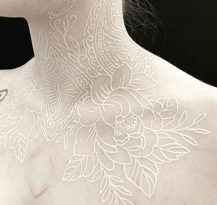 White Ink Tattoo 12
