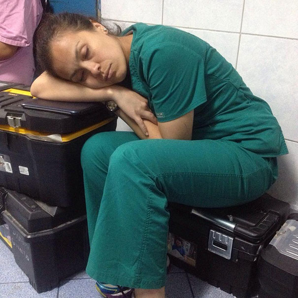 Sleeping Overworked Doctors 7
