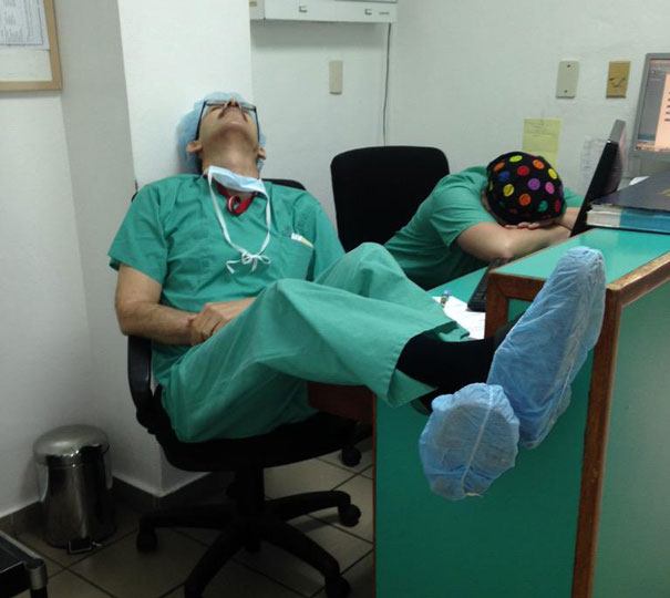 Sleeping Overworked Doctors 9