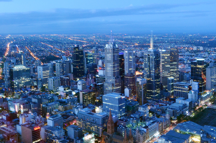 Aerial View Of Melbourne Australia