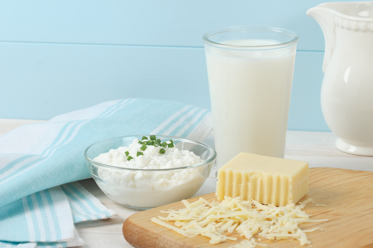 Dairy Products Include Milk, Cottage Cheese And Swiss Cheese