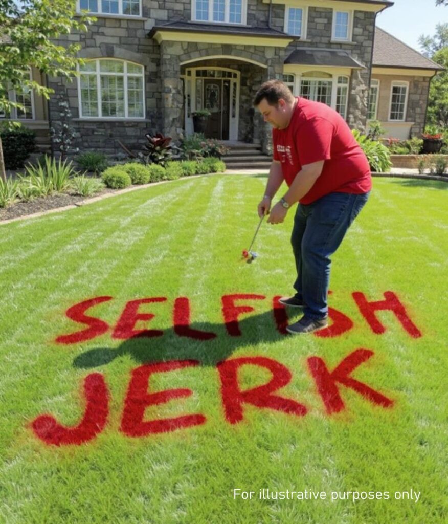 Neighbor Spray-Painted “Selfish Jerk” on My Lawn — My Hilarious Revenge Had the Whole Neighborhood Laughing Neighbor Spray-Painted “Selfish Jerk” on My Lawn — My Hilarious Revenge Had the Whole Neighborhood Laughing