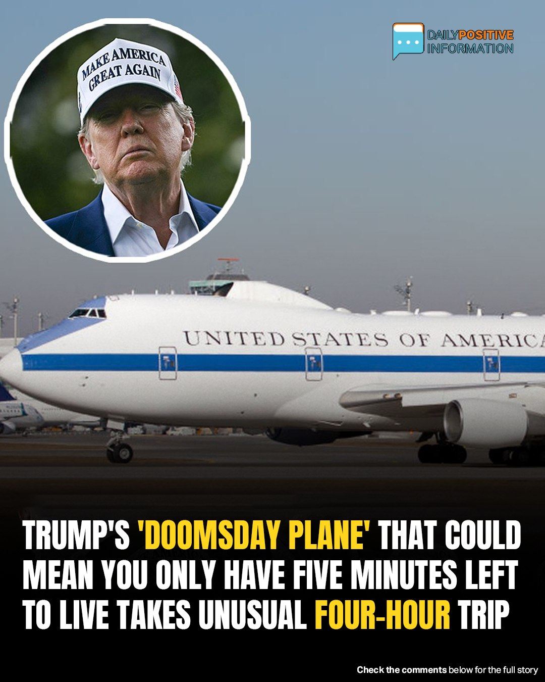 Trump’s ‘Doomsday Plane’ Makes Mysterious 4-Hour Flight, Raising Global Concerns