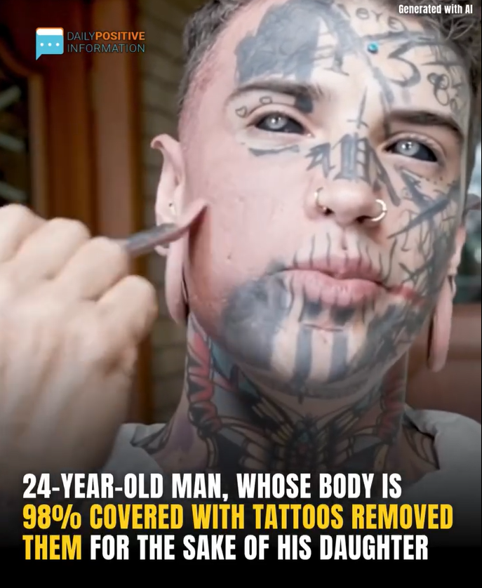 24-Year-Old Man Removes Tattoos for His Daughter — You Won’t Believe the Change