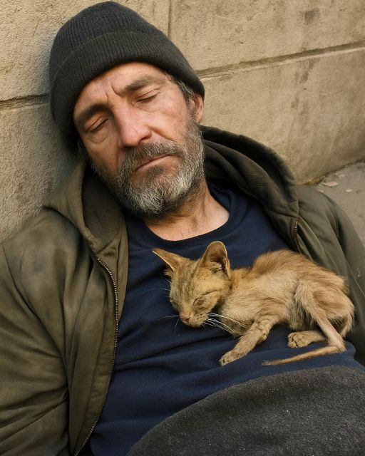 He Had Nothing But a Cat Who Slept on His Chest Every Night—“She Chose Me,” He Said…