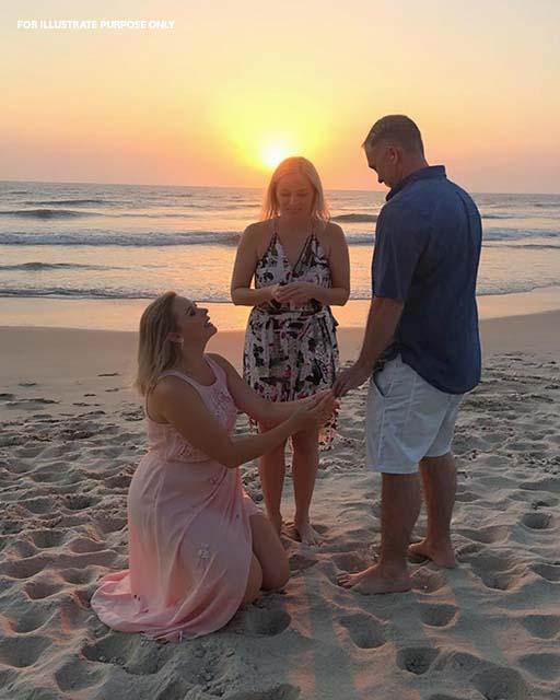 While on the Beach with My Husband, a Woman Ran Up, Knelt, and Said His Name