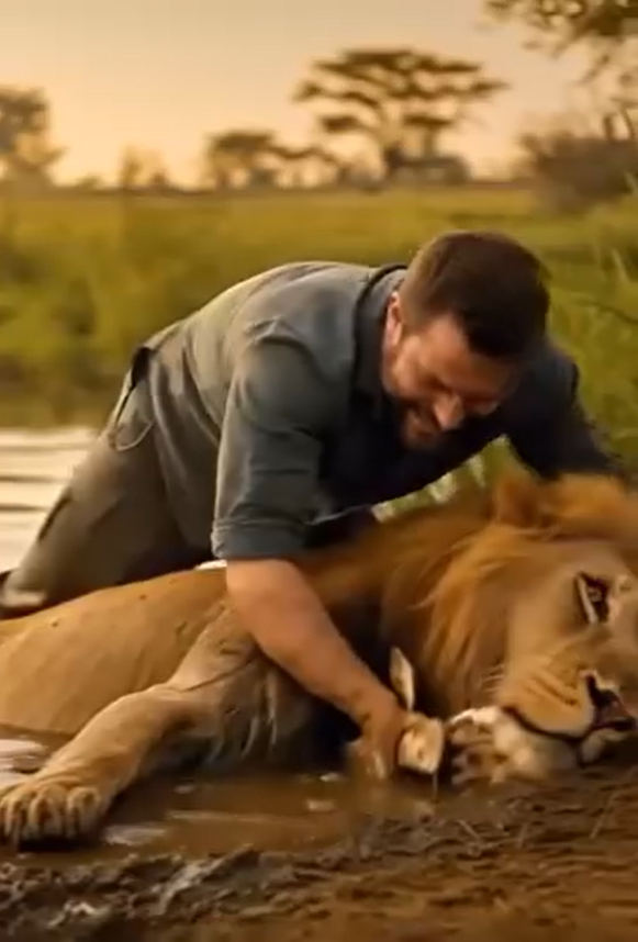 Man Saves Lion from Drowning – What Happened Next Shocked Everyone