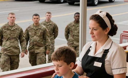 Waitress Secretly Fed a Lonely Boy Every Morning — Then Soldiers Arrived with a Letter That Changed Everything