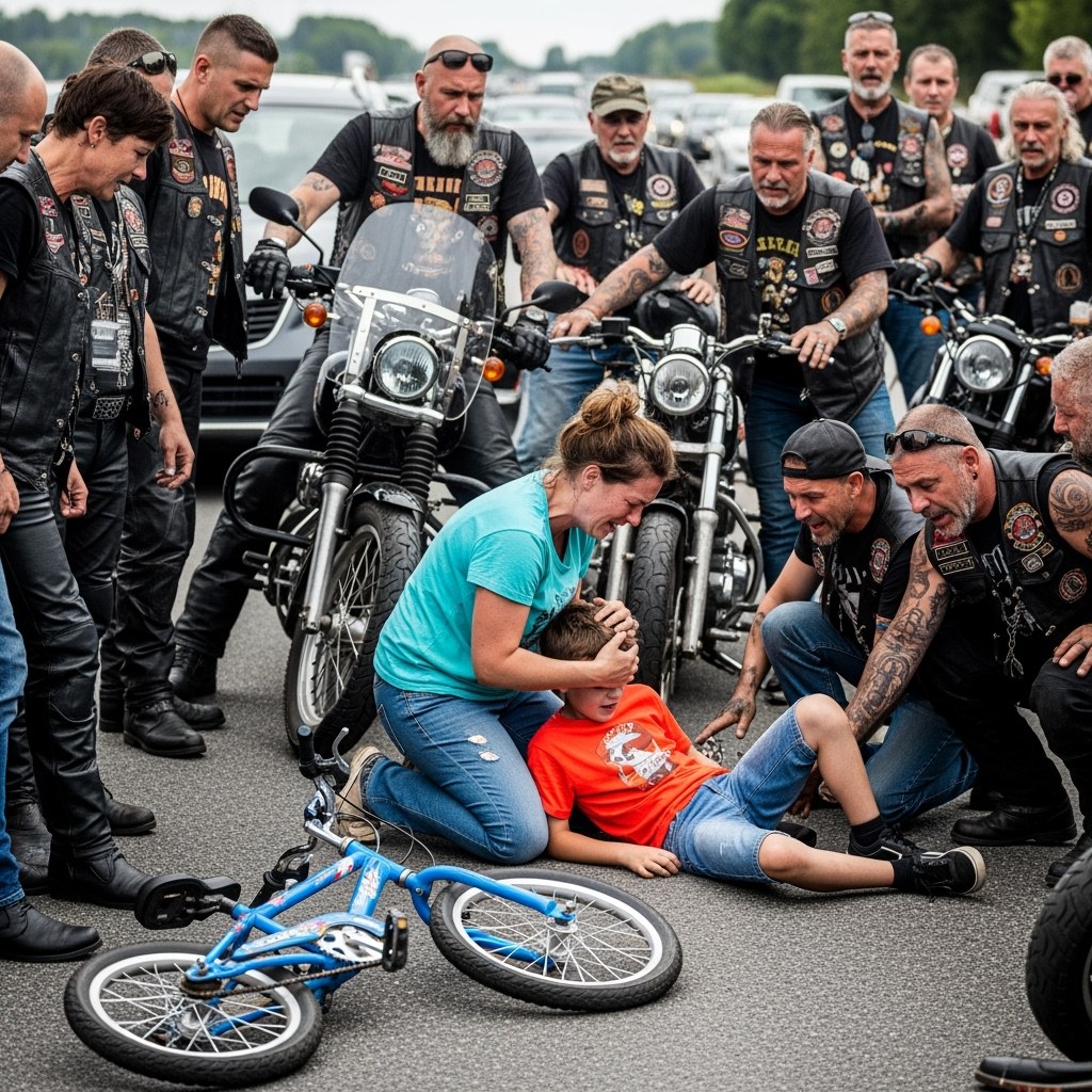 22 Bikers Rescue Boy Having Seizure on Highway as Drivers Just Filmed
