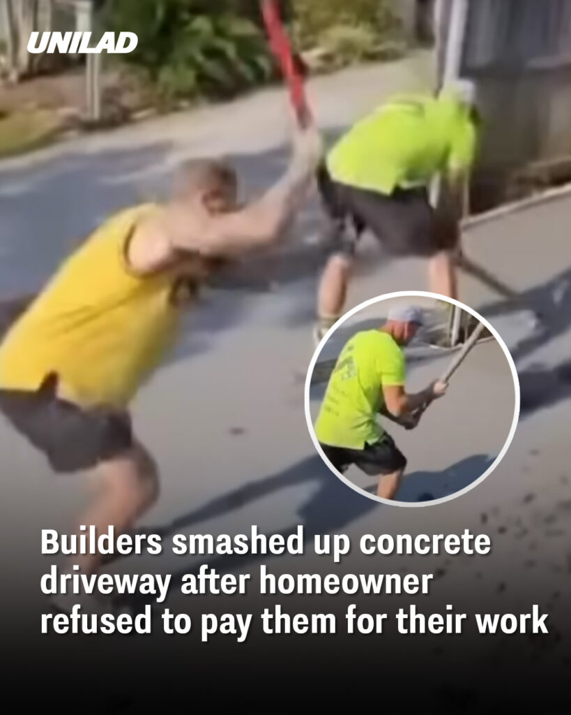 Builders Smash Concrete Driveway After Payment Dispute With Homeowner Builders Smash Concrete Driveway After Payment Dispute With Homeowner