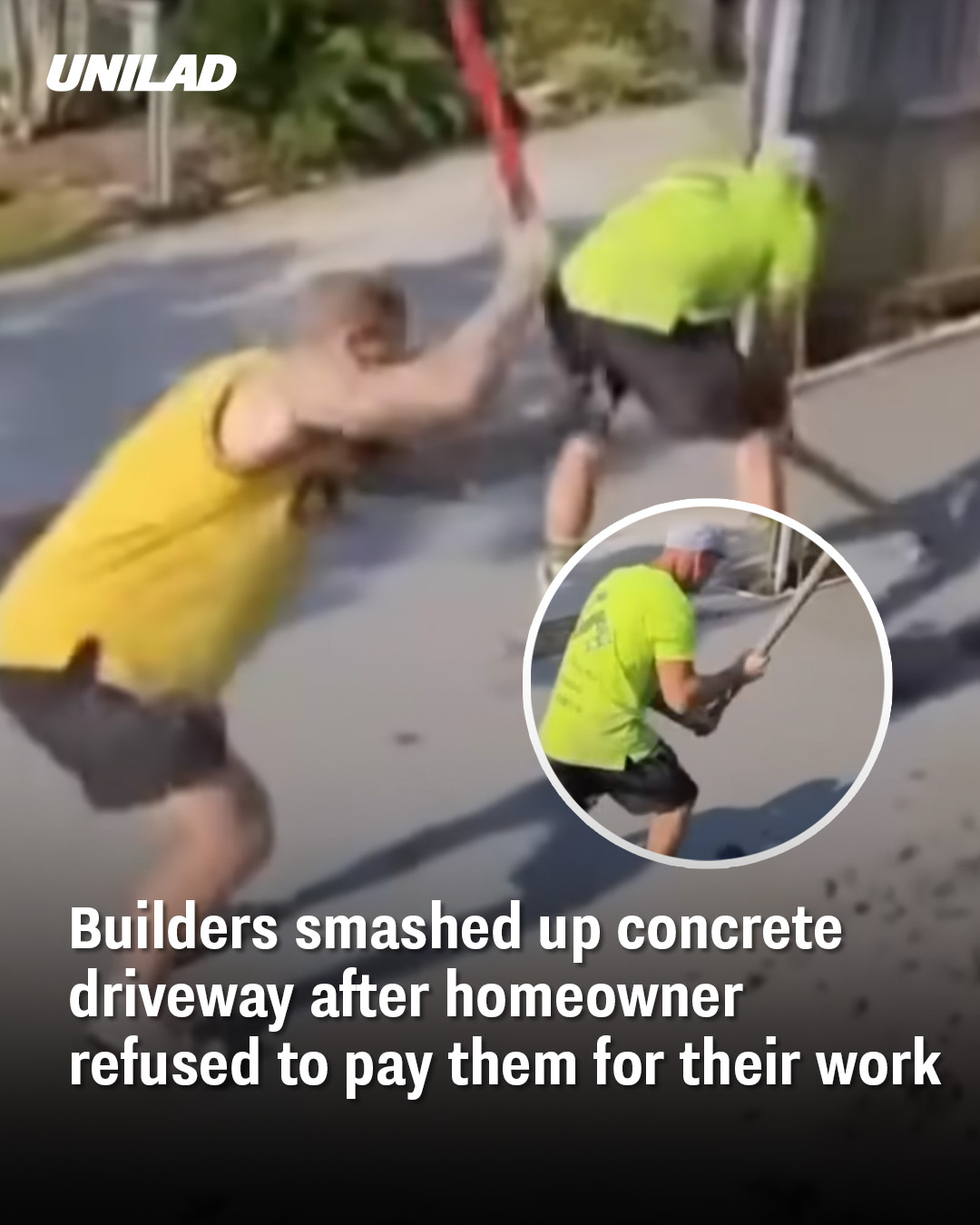 Builders Smash Concrete Driveway After Payment Dispute With Homeowner