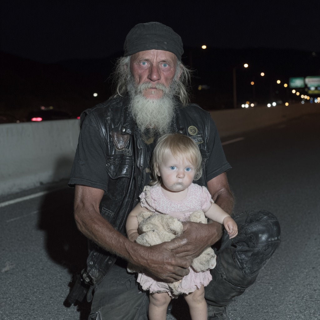 Biker Rescues Toddler Alone on Highway at Midnight – Heartwarming Story of Hope