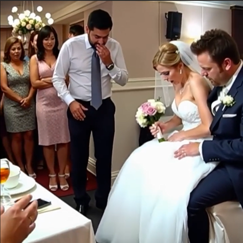 Right in the Middle of the Wedding, Something Stirred Beneath the Bride’s Dress — and the Groom’s Expression Instantly Changed