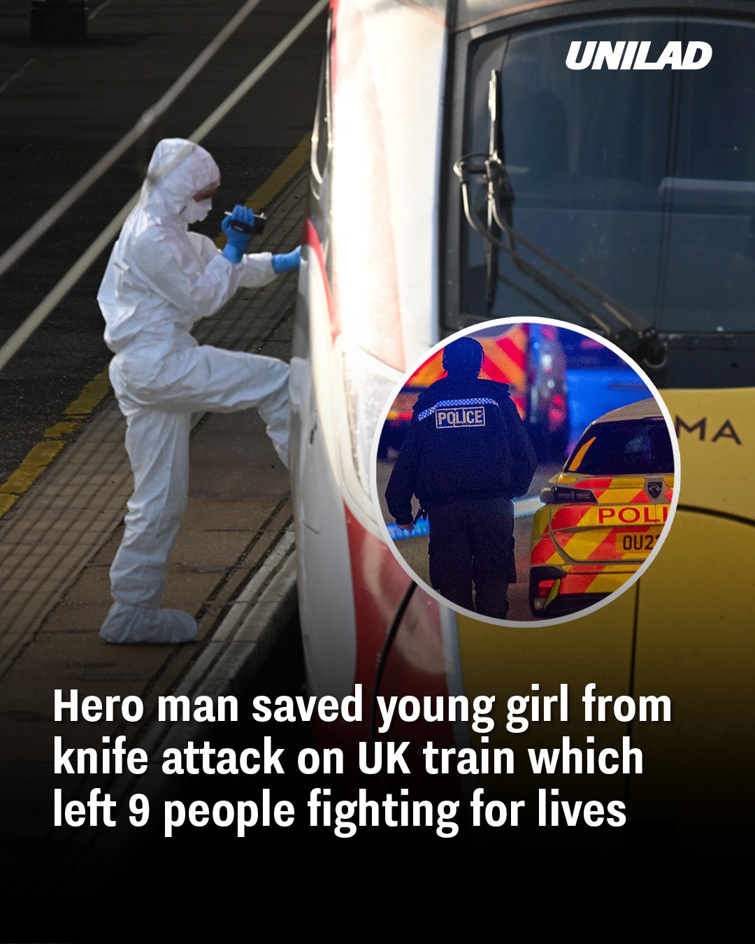 Heroic Man Shields Young Girl During Train Knife Attack in UK – Mass Stabbing on London-bound Service