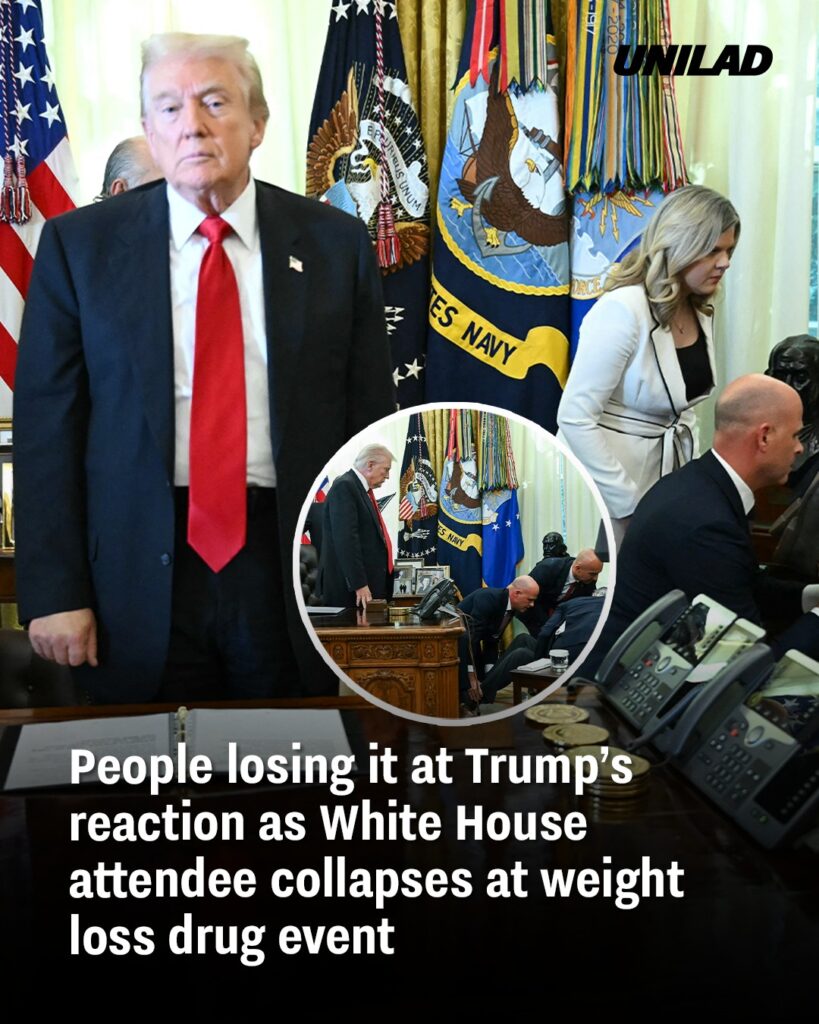 People Losing It at Donald Trump’s Reaction — White House Attendee Collapses at Weight-Loss Drug Event People Losing It at Donald Trump’s Reaction — White House Attendee Collapses at Weight-Loss Drug Event