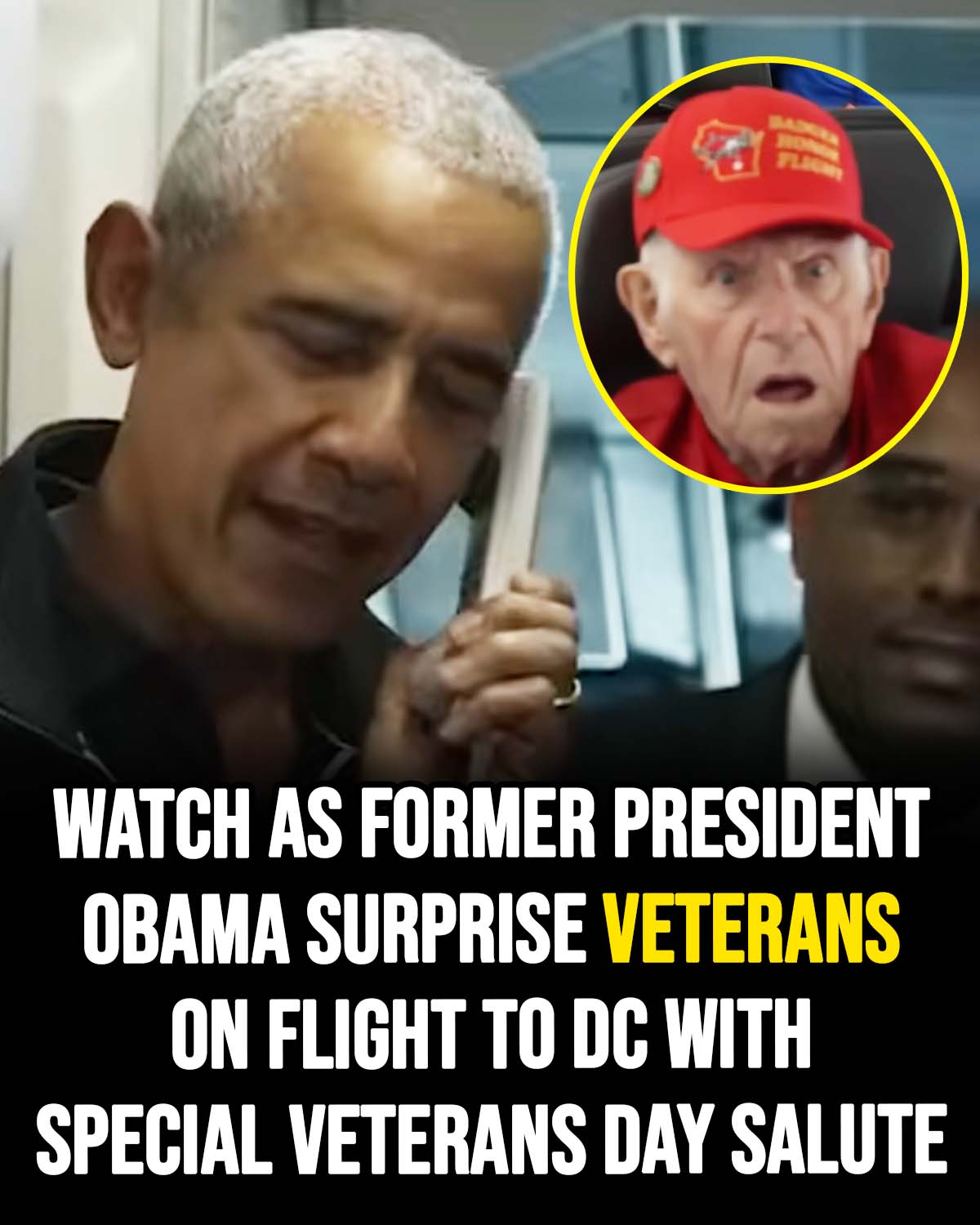 Obama Surprises Veterans on Flight to DC with Heartfelt Veterans Day Salute