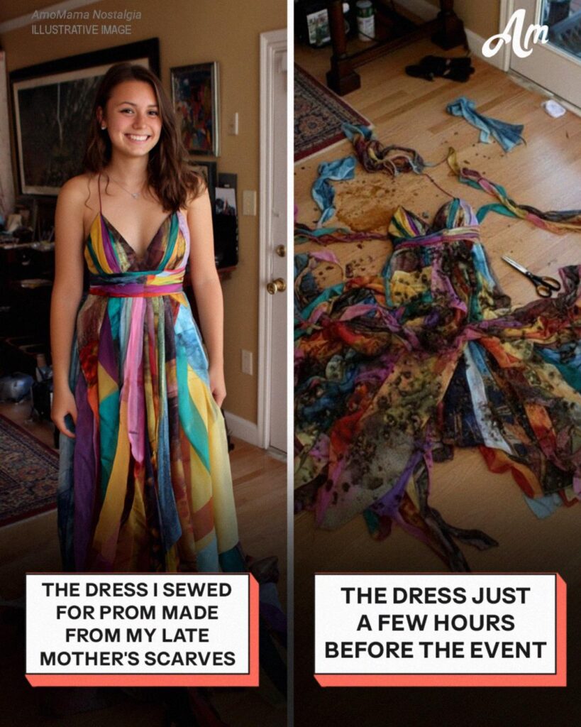 My Stepmom Destroyed the Dress I Made from My Late Mom’s Scarves — But Karma Repaid Her Sooner Than She Expected My Stepmom Destroyed the Dress I Made from My Late Mom’s Scarves — But Karma Repaid Her Sooner Than She Expected