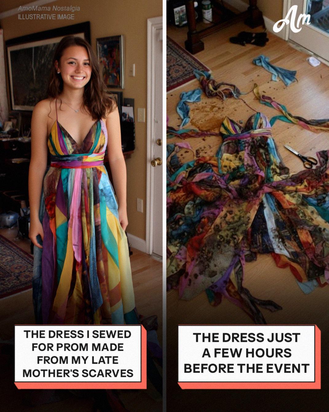 My Stepmom Destroyed the Dress I Made from My Late Mom’s Scarves — But Karma Repaid Her Sooner Than She Expected