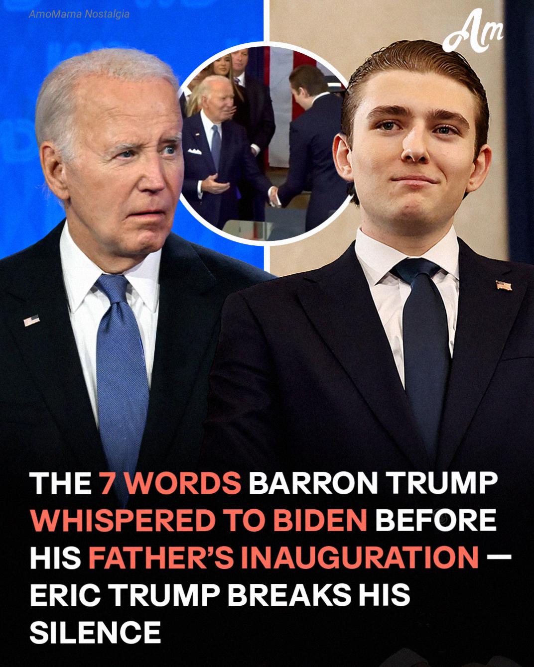Eric Trump Reveals What Barron Really Said to Joe Biden Before Their Father’s 2025 Inauguration Speech