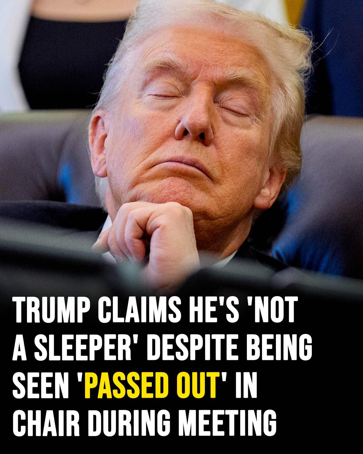 Trump Responds After Viral Photos Show Him With Eyes Closed During Oval Office Meeting