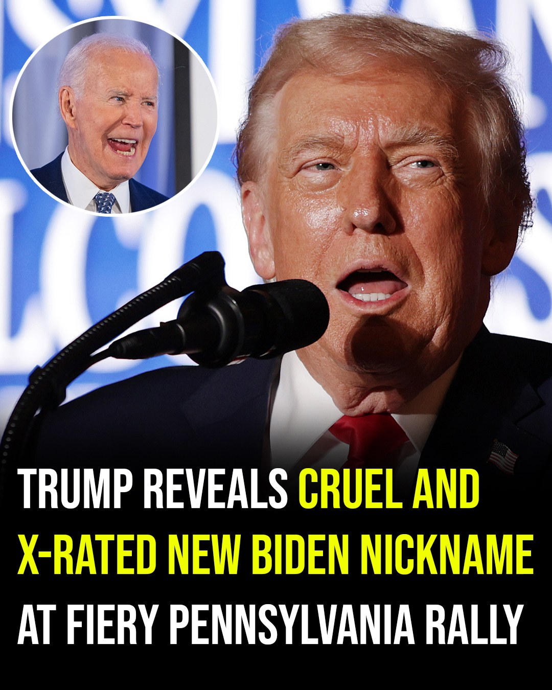 Trump Draws Controversy After Unveiling New Biden Nickname at Heated Pennsylvania Rally